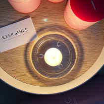Round transparent glass aromatherapy candle proposal wedding ceremony tea birthday anniversary party candle cup holder