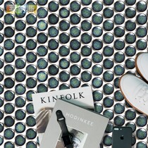 Linus blue round glazed ceramic background wall kitchen bathroom wall tile mosaic