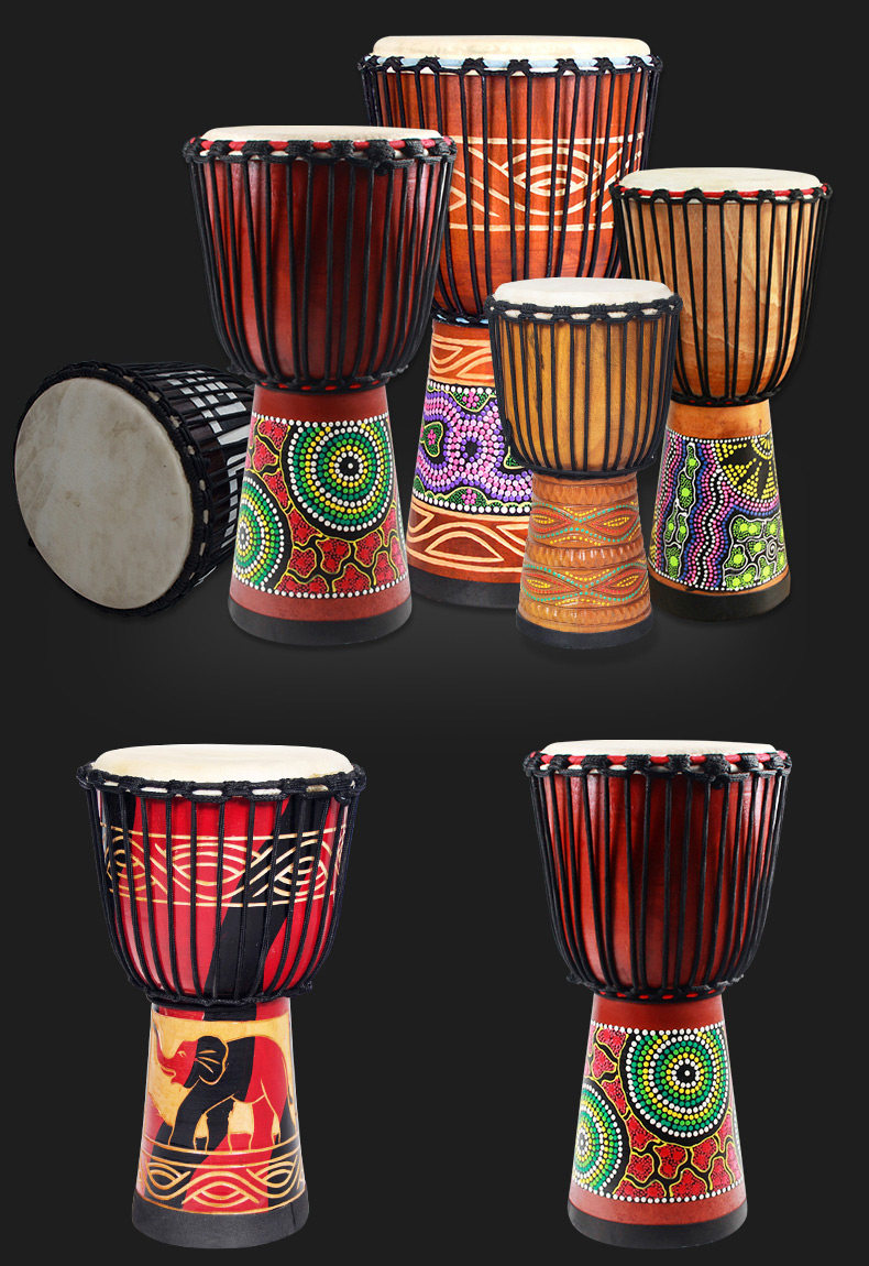 06380羊皮非洲鼓云南丽江手鼓12寸专业打击乐器成人初学者入门民谣