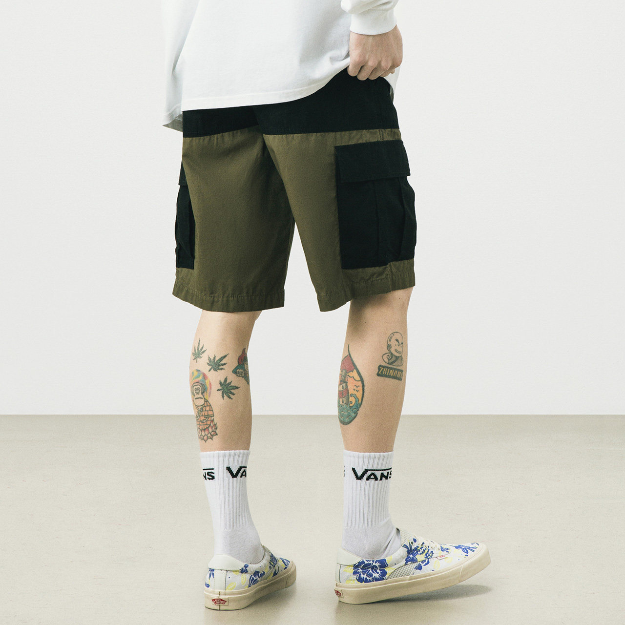 vans范斯颜色拼接工装风男子梭织短裤(热品库)