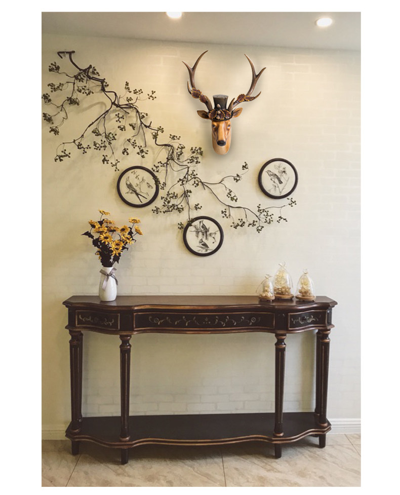 美式鹿头壁挂复古装饰品墙上创意墙饰壁饰挂件墙壁挂饰软家居饰品