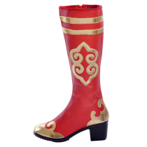 Style Huimei national dance boots Mongolian Xinjiang dance boots White phnom Penh dance boots Tibetan handmade boots