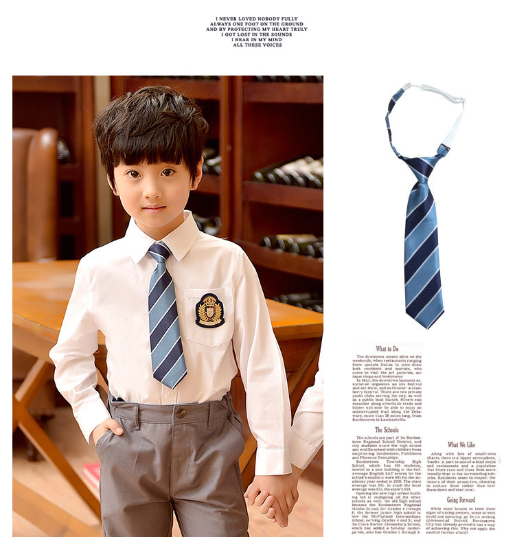 卷卷毛童装小学生班服园服领呔斜条纹儿童韩版男童套头式校服领带