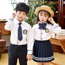 2021 new childrens school uniform set British spring and autumn mens and womens shirts for primary and secondary school students