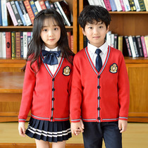 Curly wool kindergarten Garden uniforms primary school uniforms cardigan sweater Academy style spring and autumn class uniforms for boys and girls