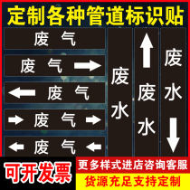 Waste gas waste water pipe identification reflective film arrow sticker fire pipe paste medium flow arrow color ring label