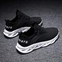 2021 new summer breathable mesh sports and leisure running shoes trendy shoes wild youth black lightweight mens shoes