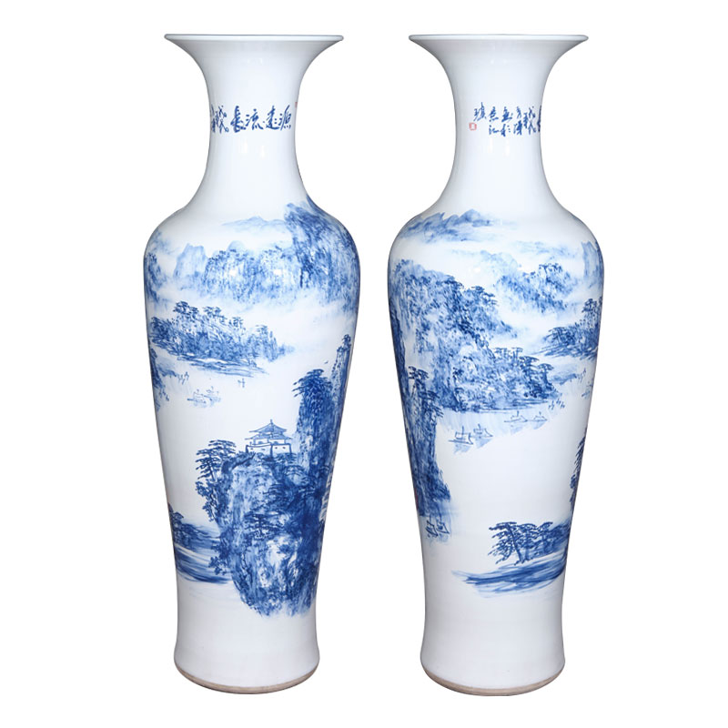 Jingdezhen ceramics landing big vase goes back to ancient times sitting room hotel furnishing articles ornaments