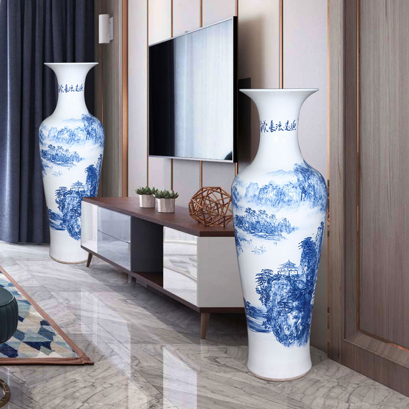 Jingdezhen ceramics landing big vase goes back to ancient times sitting room hotel furnishing articles ornaments