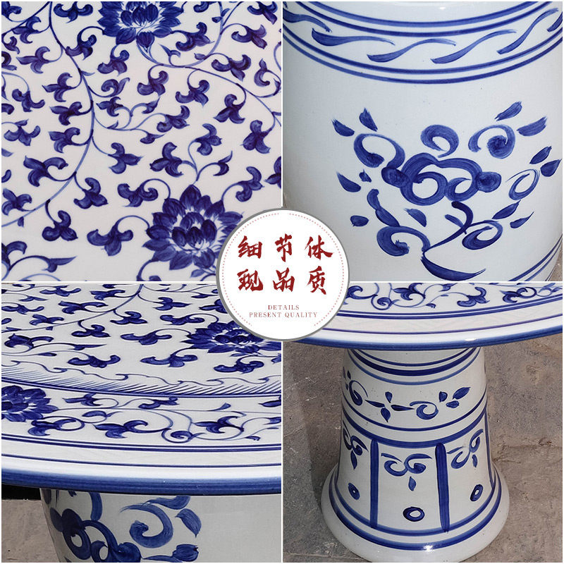 Jingdezhen ceramic table who suit small tea table is suing courtyard garden balcony terrace is suing leisure round tables and chairs