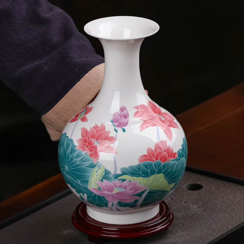 Jingdezhen ceramics glaze color floret bottle of flower arrangement under the household of Chinese style of the sitting room porch ark adornment furnishing articles