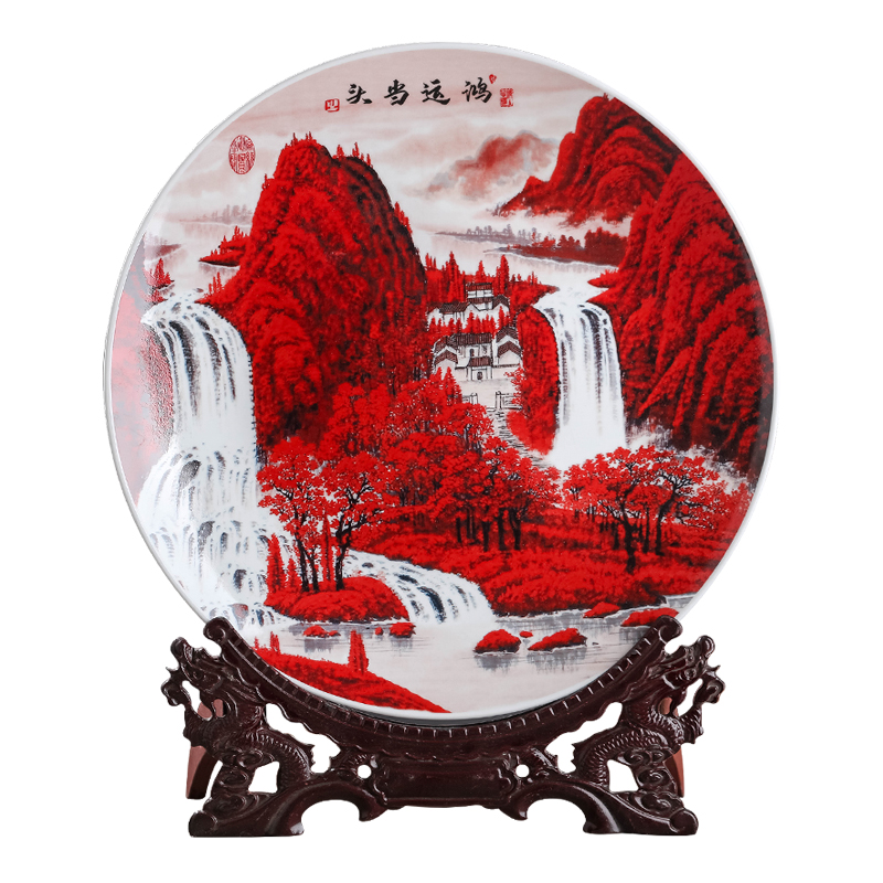 Much luck, hang dish of jingdezhen ceramics decoration plate of Chinese style household, sitting room porch place, creative arts and crafts