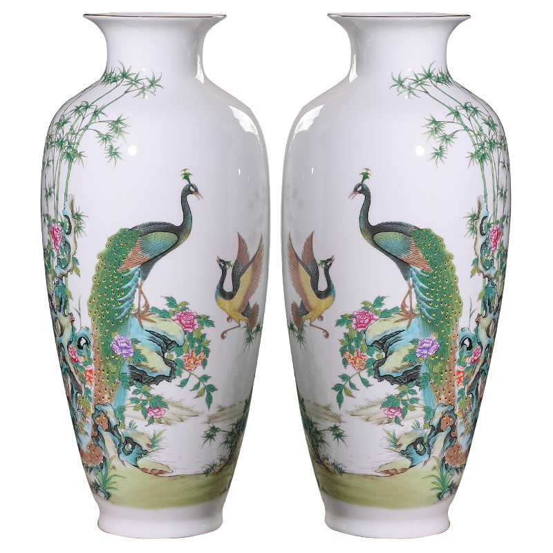 Jingdezhen ceramics vase furnishing articles of new Chinese style household adornment wine porch flower arranging handicraft sitting room