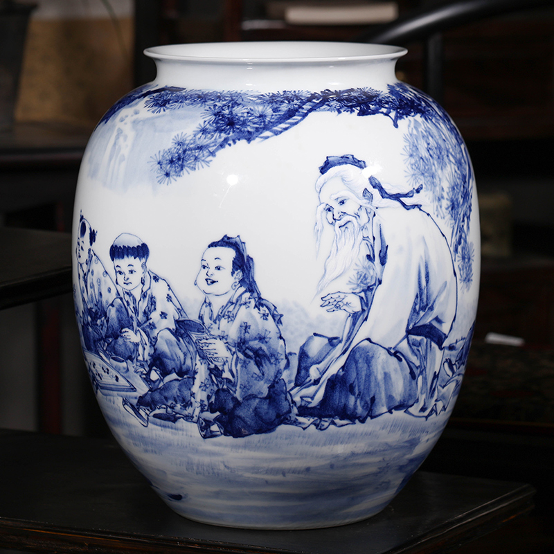 Jingdezhen ceramics outnumbered hand - made of blue and white porcelain vase household of Chinese style of the sitting room porch place gifts