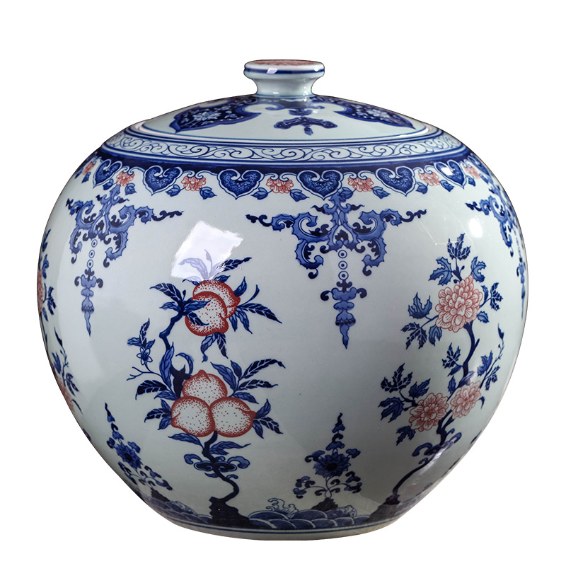 Jingdezhen ceramics hand - made antique POTS of blue and white porcelain tea pot tea cake seven large storage place