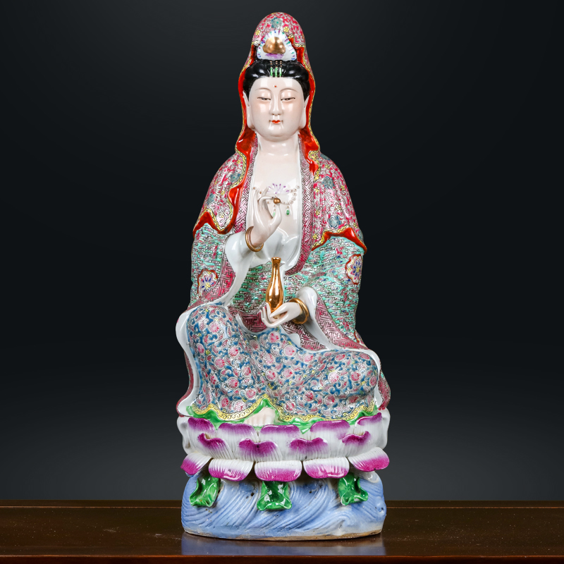 Jingdezhen ceramics craft in the south China sea guanyin Buddha sitting room place worship avalokitesvara home decoration