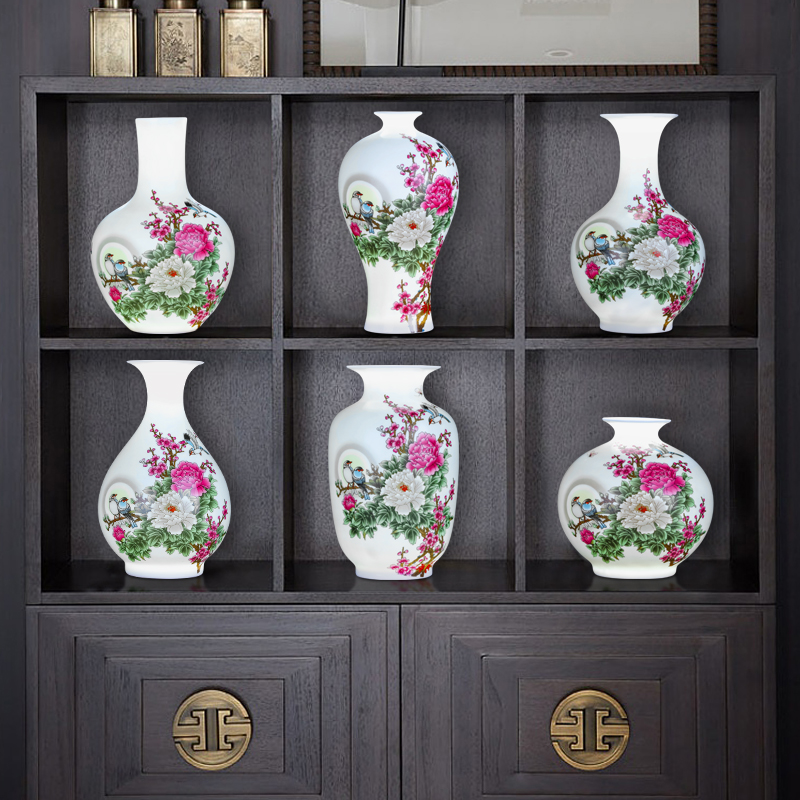 Jingdezhen ceramics floret bottle of flower arranging dried flowers of Chinese style household TV ark adornment handicraft furnishing articles sitting room