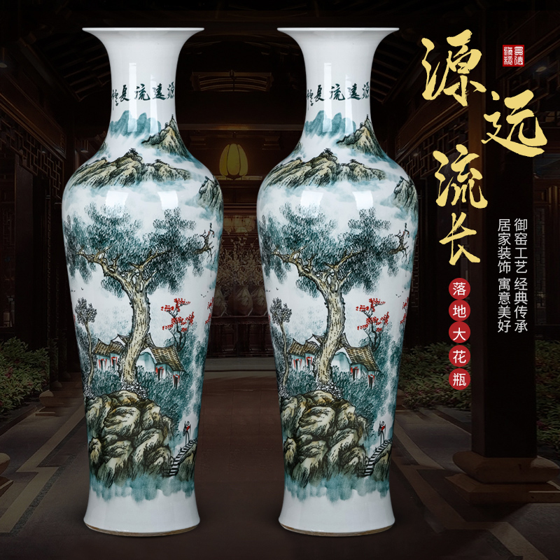 Jingdezhen ceramics hand - made large vases, new Chinese style living room large heavy furnishing articles home decoration gifts