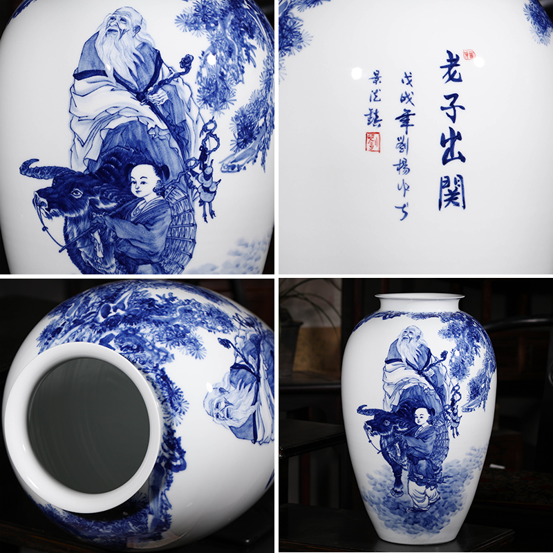 The Master of jingdezhen ceramics hand - made of blue and white porcelain vases, sitting room of the new Chinese style household decorations furnishing articles gifts