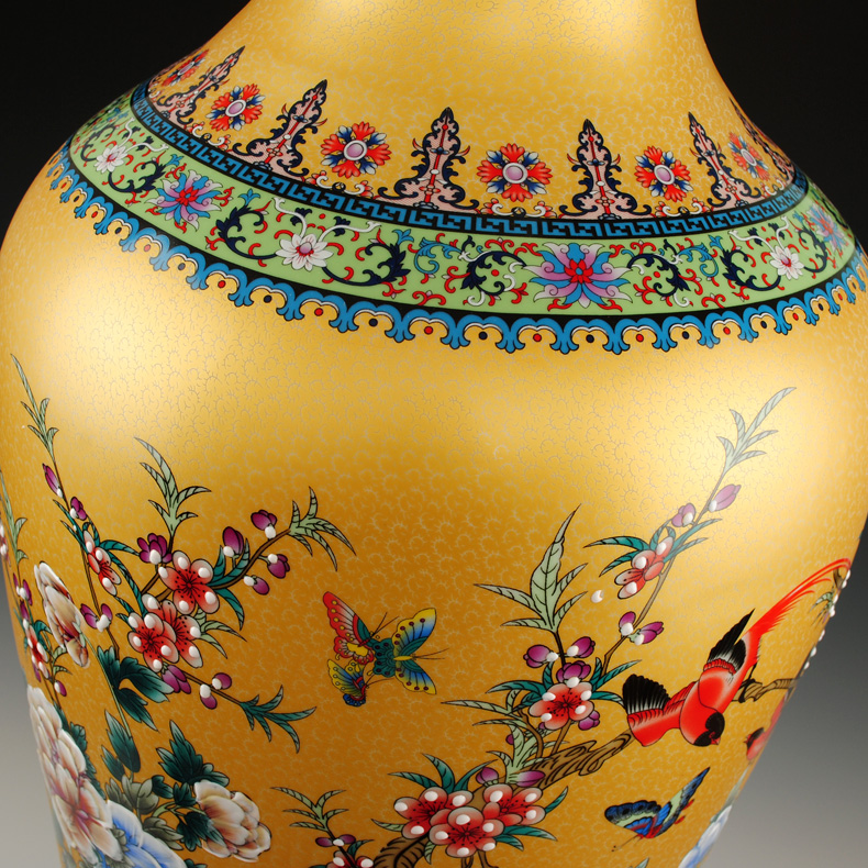 Jingdezhen ceramics European - style enamel Mosaic gold chicken 1 meter landing large vases, sitting room hotel gift taking