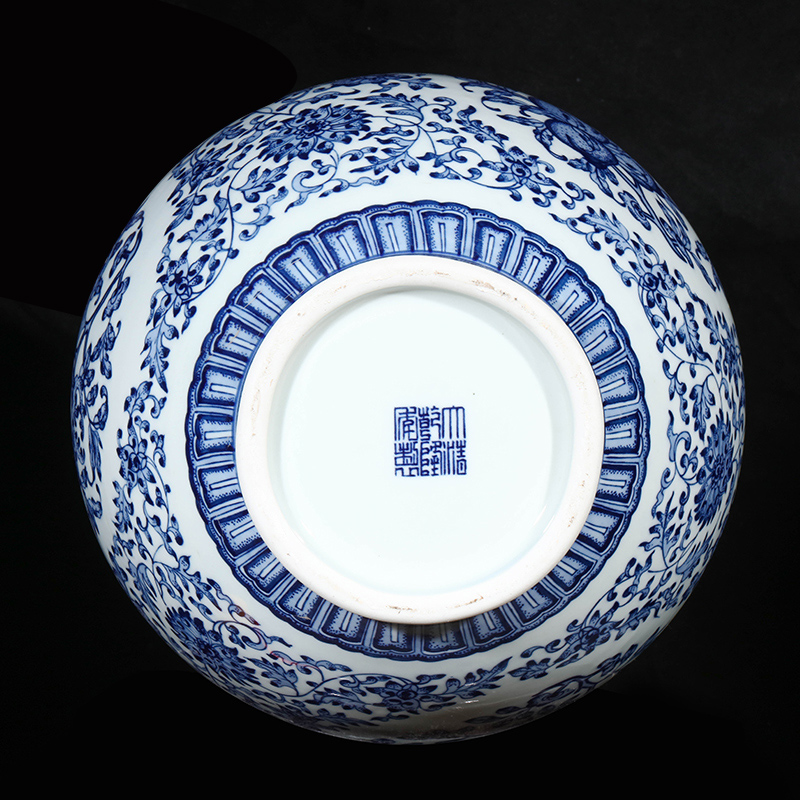Jingdezhen ceramics imitation qianlong antique Chinese blue and white porcelain vase flower arrangement sitting room porch decoration furnishing articles