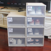 Thickened plastic transparent drawer Shoe box dust-proof Dormitory God Instrumental Combined Shoe Cabinet Home Shoes containing box Easy