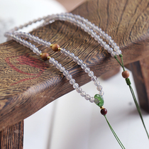 Suqu original natural gray chalcedony Agate jade pendant lanyard chain telescopic fixed mens and womens fine handmade