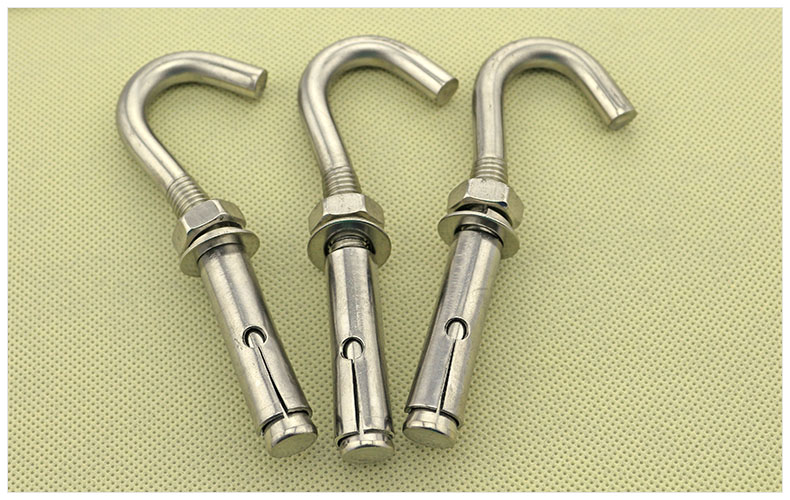 304不锈钢膨胀钩子201带钩膨胀螺丝吊扇钩吊勾铁挂钩m6m8m10m12