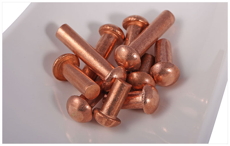 m2m2.5m3紫铜铆钉 圆头实心铆钉 紫铜半圆毛钉元帽铜钉m4m5m6m8