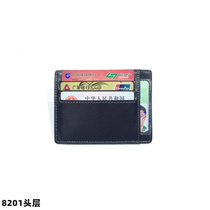 Double sided brief Bull Peel Short sleeve ultra-thin genuine leather wallet Creative driving license plate Double face Money clip Special