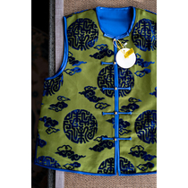 Intangible heritage fabric Zhang velvet satin solid copper buckle hand-cut double-placket vest vest vest padded shoulder shoulder hanging 2021 autumn