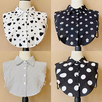 Chiffon printed polo point fake collar female spring and autumn high-end interior decoration fake shirt collar accessories separate shirt collar