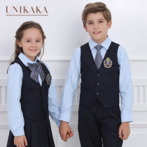 Childrens British vest suits men and women children Spring School uniforms set kindergarten uniforms spring and autumn performance uniforms