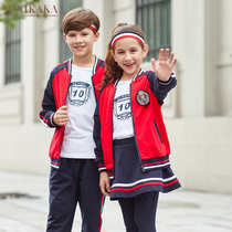 Kindergarten uniform Primary and secondary school uniform suit Sportswear Men and women spring and autumn clothing Childrens class uniform School uniform British style