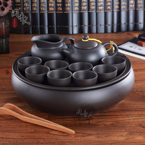 Yixing Purple Sand tea set Teapot set Purple Sand ceramic round 10-inch water storage tea tray Tea boat Tea Sea tea bowl