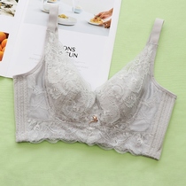 Big breasts show small thin underwear women lace sexy breathable no sponge without steel ring adjustment tie-up bra