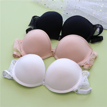 Strapless underwear Womens front buckle smooth upper thin lower thick gathering upper non-slip invisible wedding dress bra solid color