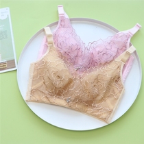 No steel ring to woo the bra THIN LACE Lace Up Breast Adjusted Type Big Chest Display Small Underwear Woman 90B90C90D90E