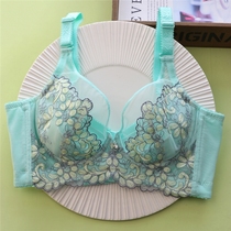 Adjusted ultrathin Embroidery Lace Lingerie Poly-up Breast Milk Large Chest Display Small Breathable Bra 90B90D Fall