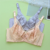 Full Cups Adjusted Bra Thin soft steel ring breathable side collecting lace lingerie big chest for small 80E90B