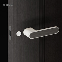 KLC Italian minimalist ecological magnetic mute door lock can be inlaid with wood finish leather rock panel handle white door lock