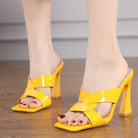 women sandals fashion crystal high heel large open toe women's sandals