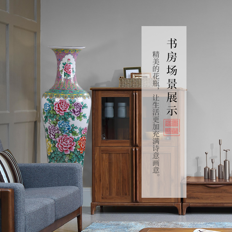 Jingdezhen ceramics to heavy ground vase archaize powder enamel hand - made sitting room hotel opening gifts furnishing articles