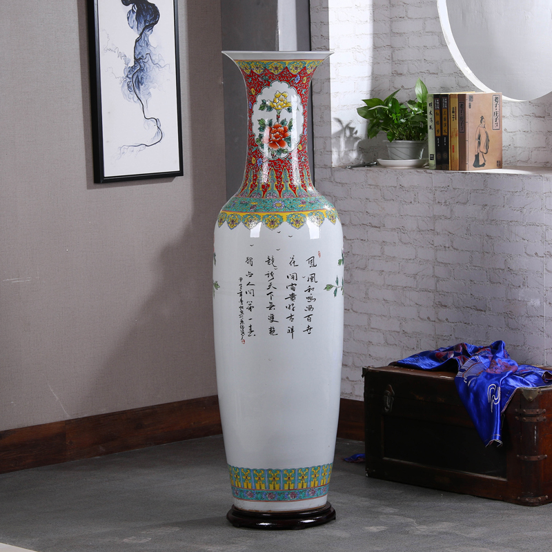 Jingdezhen ceramics to heavy ground vase archaize powder enamel hand - made sitting room hotel opening gifts furnishing articles