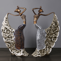 European home decorations ornaments peacock dancer creative porch TV cabinet wine cabinet decoration housewarming new house gift