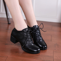 Saicai breathable leather square dance womens shoes square dance dance shoes womens Sailors Dance soft bottom dance shoes womens rough heel