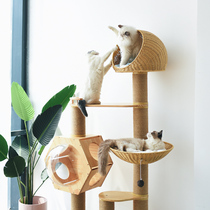 Cat Climbing Cat Tree Integrated Villa Space Barn Owl Sword Twist Sky Cat Imitation Vine coveted solid wood Cat Furniture