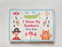 Young children mathematics Enlightenment baby quiet book finished plastic packaging English paste puzzle teaching aids