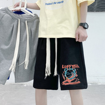 Summer Tide Signs Ins Little Devil Waffag Shorts Men Loose Big Code Burst Sports 50% Pants Trendy Pants