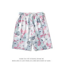 Summer Tide Signs Ice Silk Beach Shorts Male loose Big code Garage straight cylinder 50% Pants Trend Big Pants